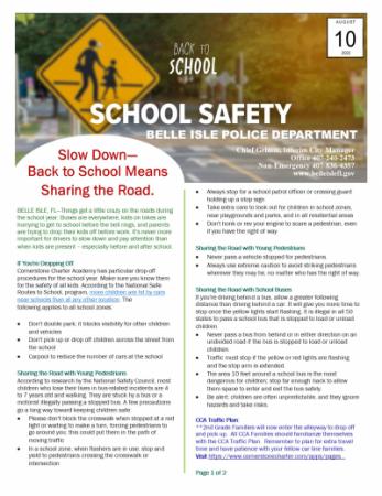 PD Back to School - Road Safety Tips!