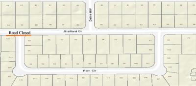 Road Closure Map Stafford Dr and Pam Cir